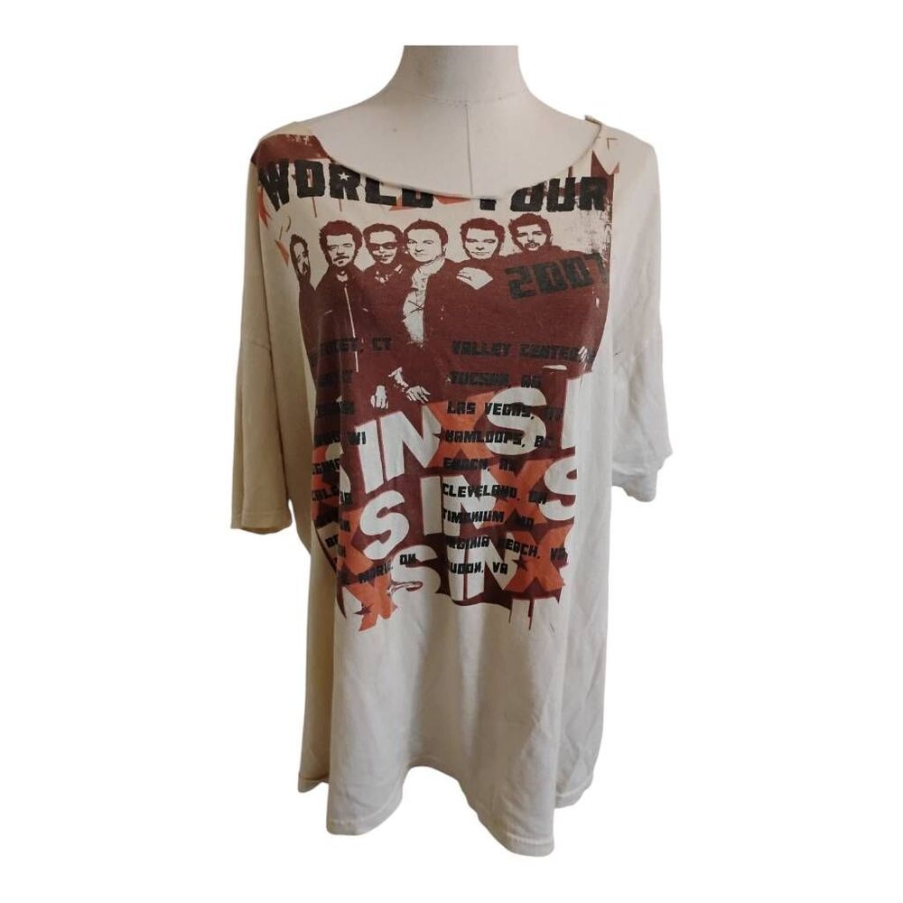 Vintage 1980's INXS Rock Tour Tee Shirt Cut‎ Out Neck Size Large